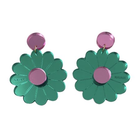 Pendientes flor verde