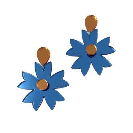 Pendientes flor azul