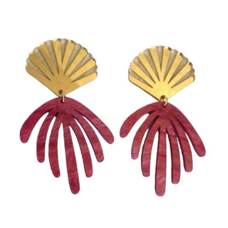 PENDIENTES CONCHA Y CORAL