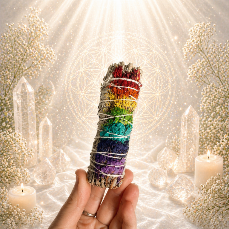 ATADO DE SALVIA BLANCA CON SINUATA 7 CHAKRAS