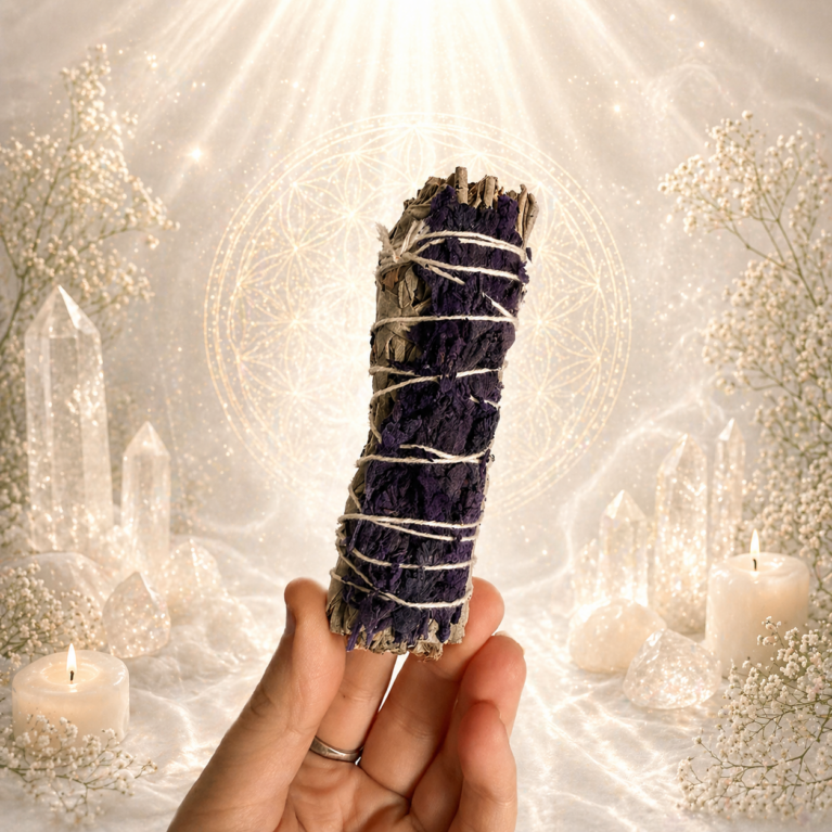 ATADO DE SALVIA BLANCA CON FLOR DE LAVANDA