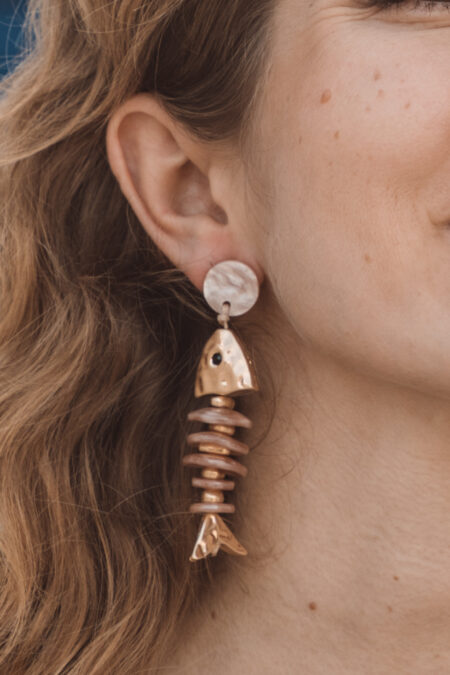 PENDIENTES PEZ ESQUELETO