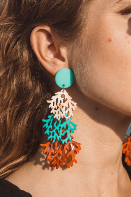 PENDIENTES TRIPLE CORAL