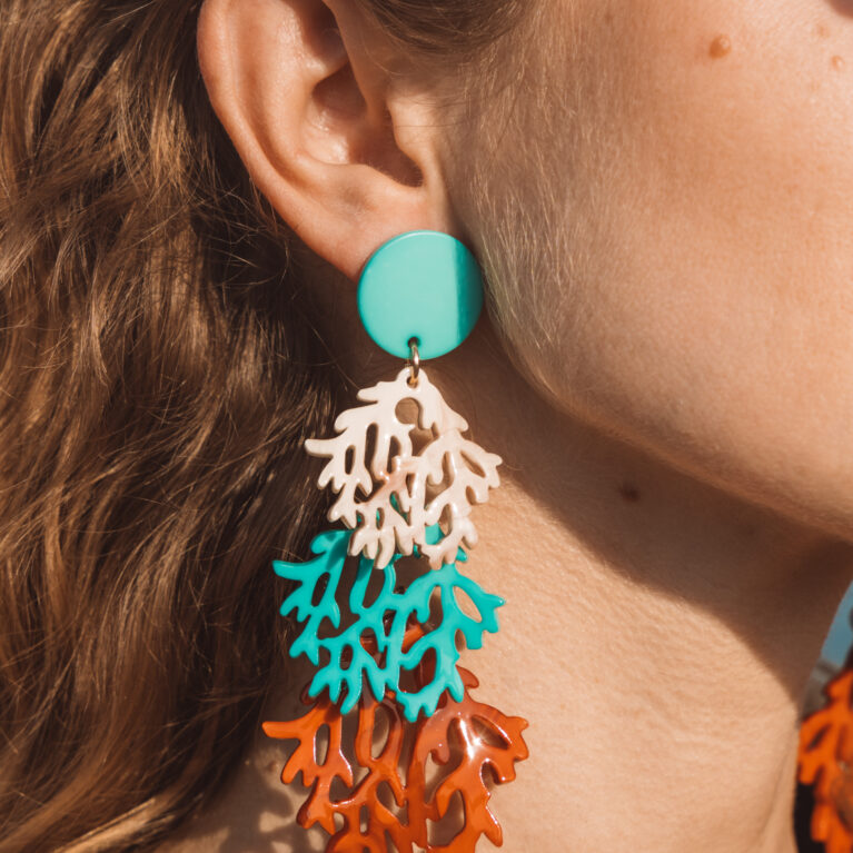 PENDIENTES TRIPLE CORAL