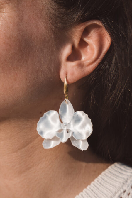 PENDIENTES ORQUIDEAS BLANCAS