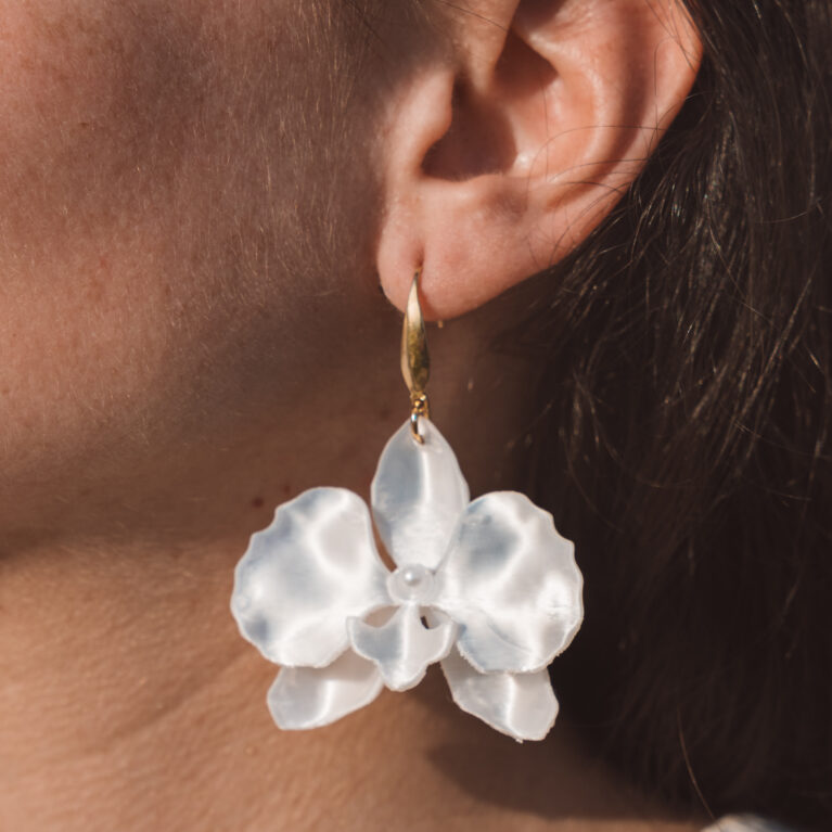 PENDIENTES ORQUIDEAS BLANCAS